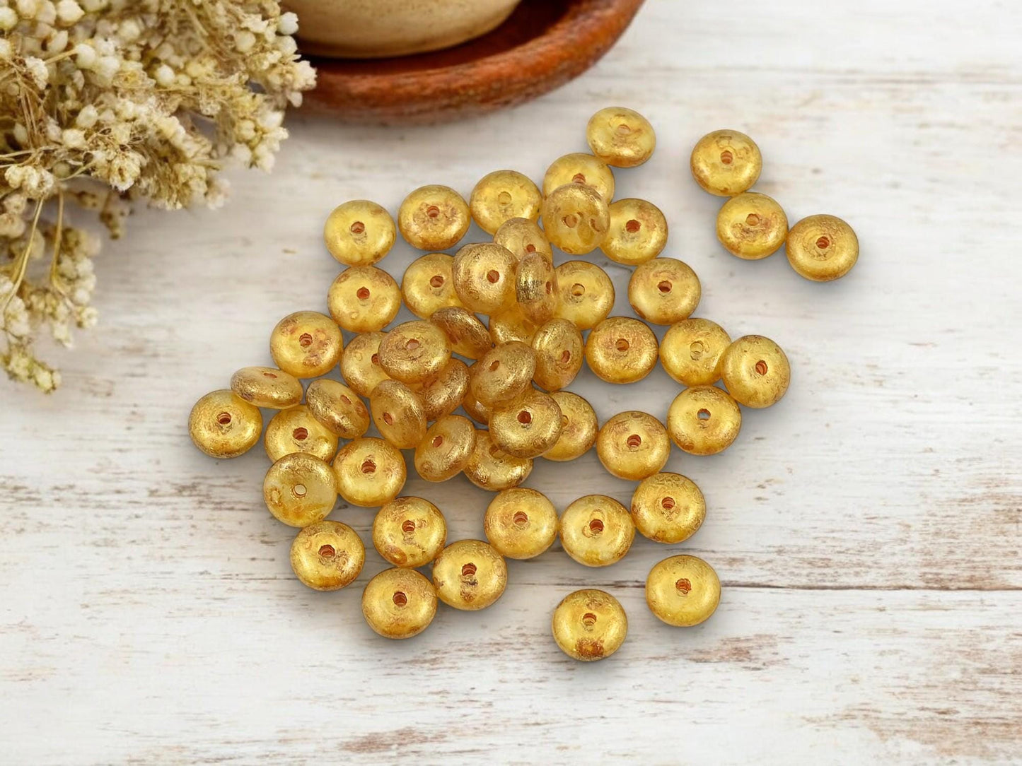 Rondelle Spacer - Czech Glass Beads - Rondelle Beads - Glass Spacer Bead - 6x2mm - 50pcs - (111)