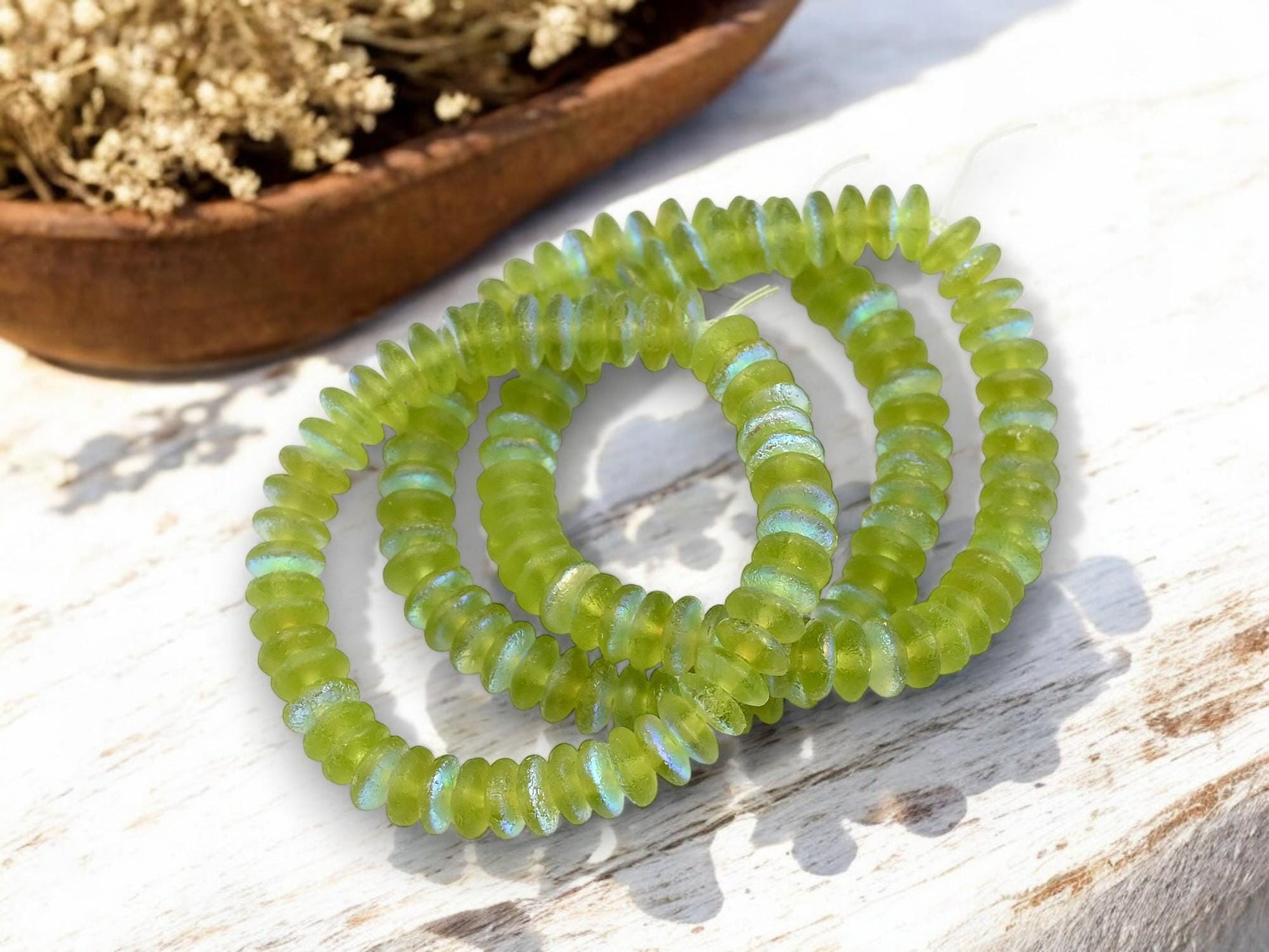 Czech Glass Beads - Rondelle Spacer - Rondelle Beads - Glass Spacer Bead - 6x2mm - 50pcs - (3992)