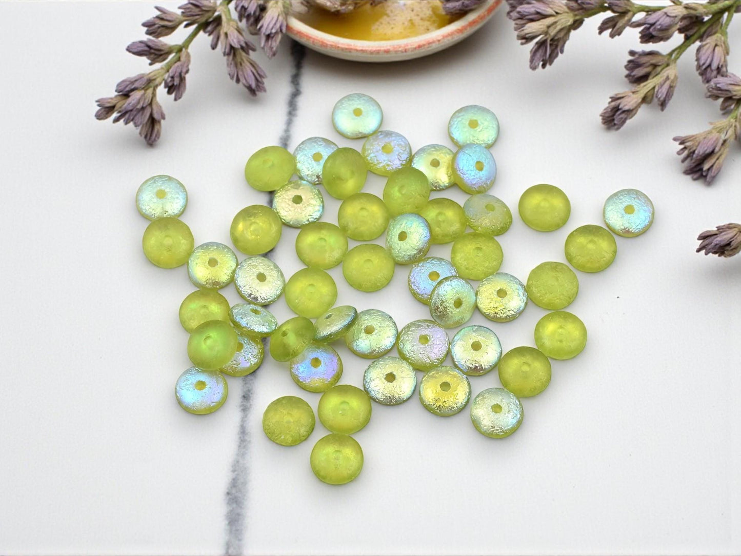 Czech Glass Beads - Rondelle Spacer - Rondelle Beads - Glass Spacer Bead - 6x2mm - 50pcs - (3992)