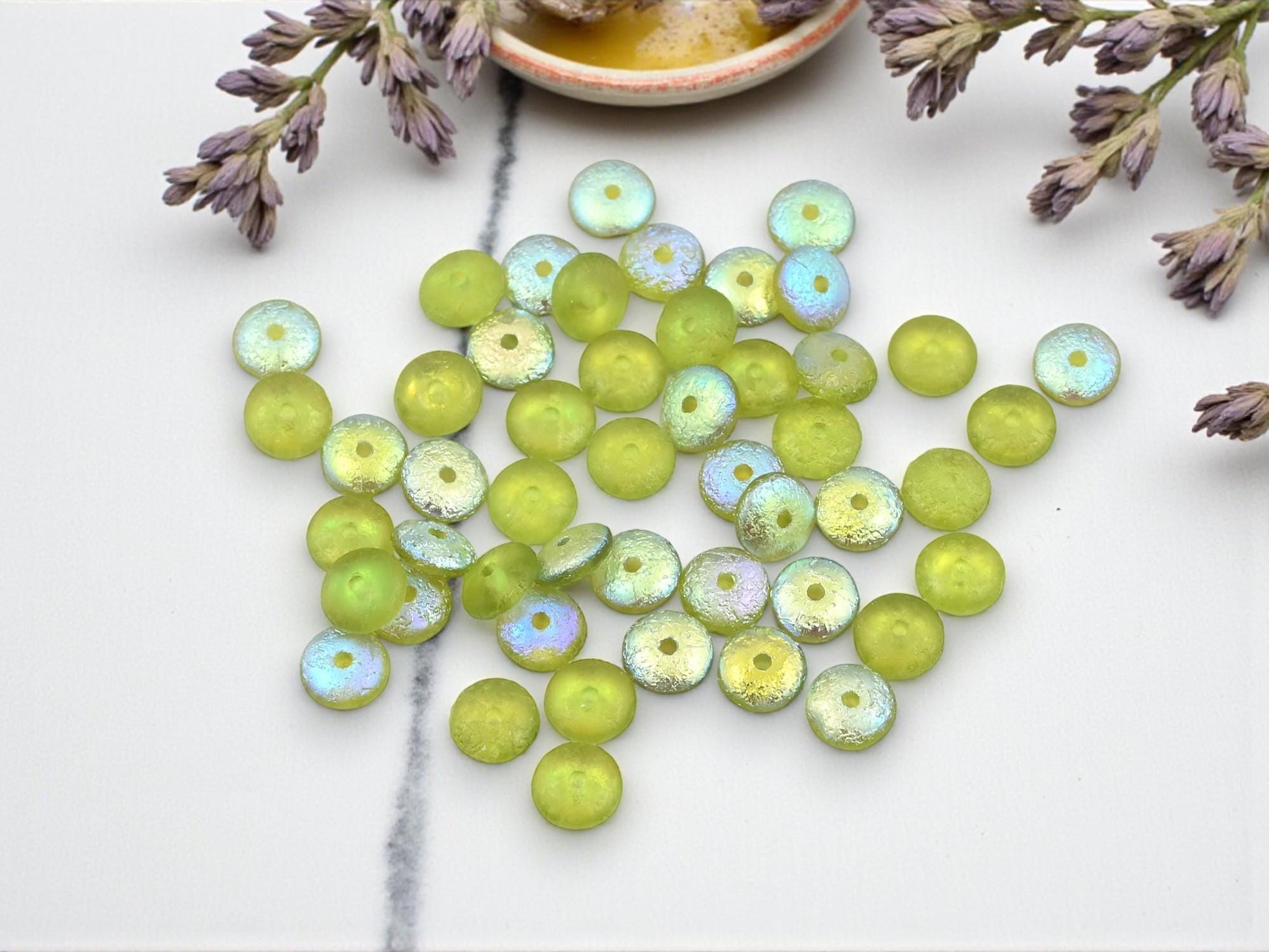 Czech Glass Beads - Rondelle Spacer - Rondelle Beads - Glass Spacer Bead - 6x2mm - 50pcs - (3992)