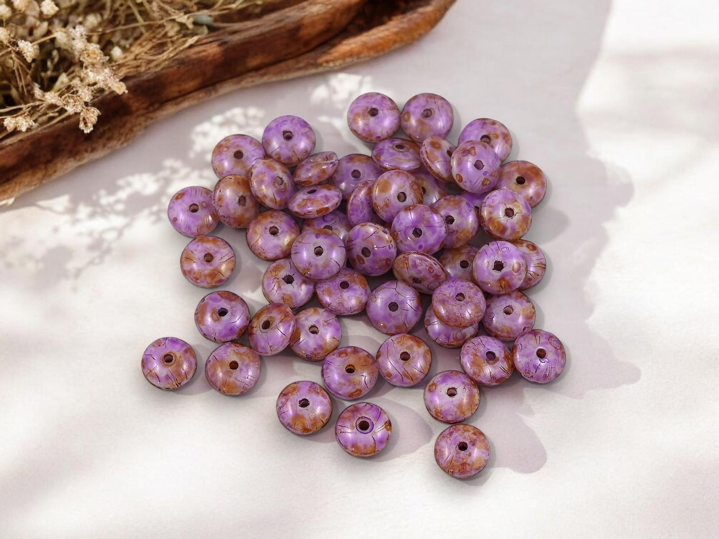 Picasso Beads - Czech Glass Beads - Rondelle Spacer - Rondelle Beads - 6x2mm - 50pcs - (4482)