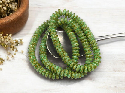 Picasso Beads - Disc Spacer - Czech Glass Beads - Rondelle Spacer - Rondelle Beads - 6x2mm - 50pcs - (1880)