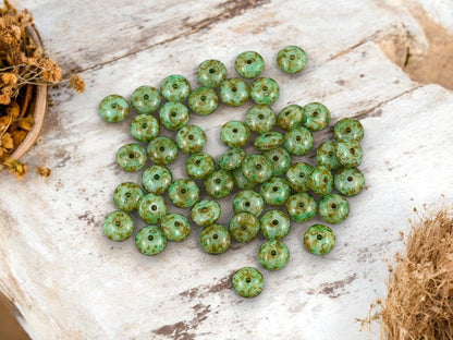 Picasso Beads - Disc Spacer - Czech Glass Beads - Rondelle Spacer - Rondelle Beads - 6x2mm - 50pcs - (1880)