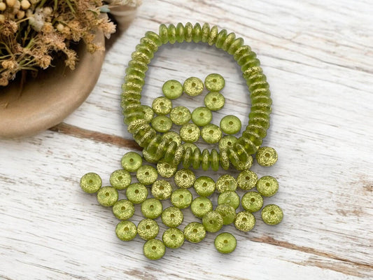 Disc Spacer Beads - Czech Glass Beads - Rondelle Spacer - Rondelle Beads - Glass Spacer Bead - 6x2mm - 50pcs - (1222)