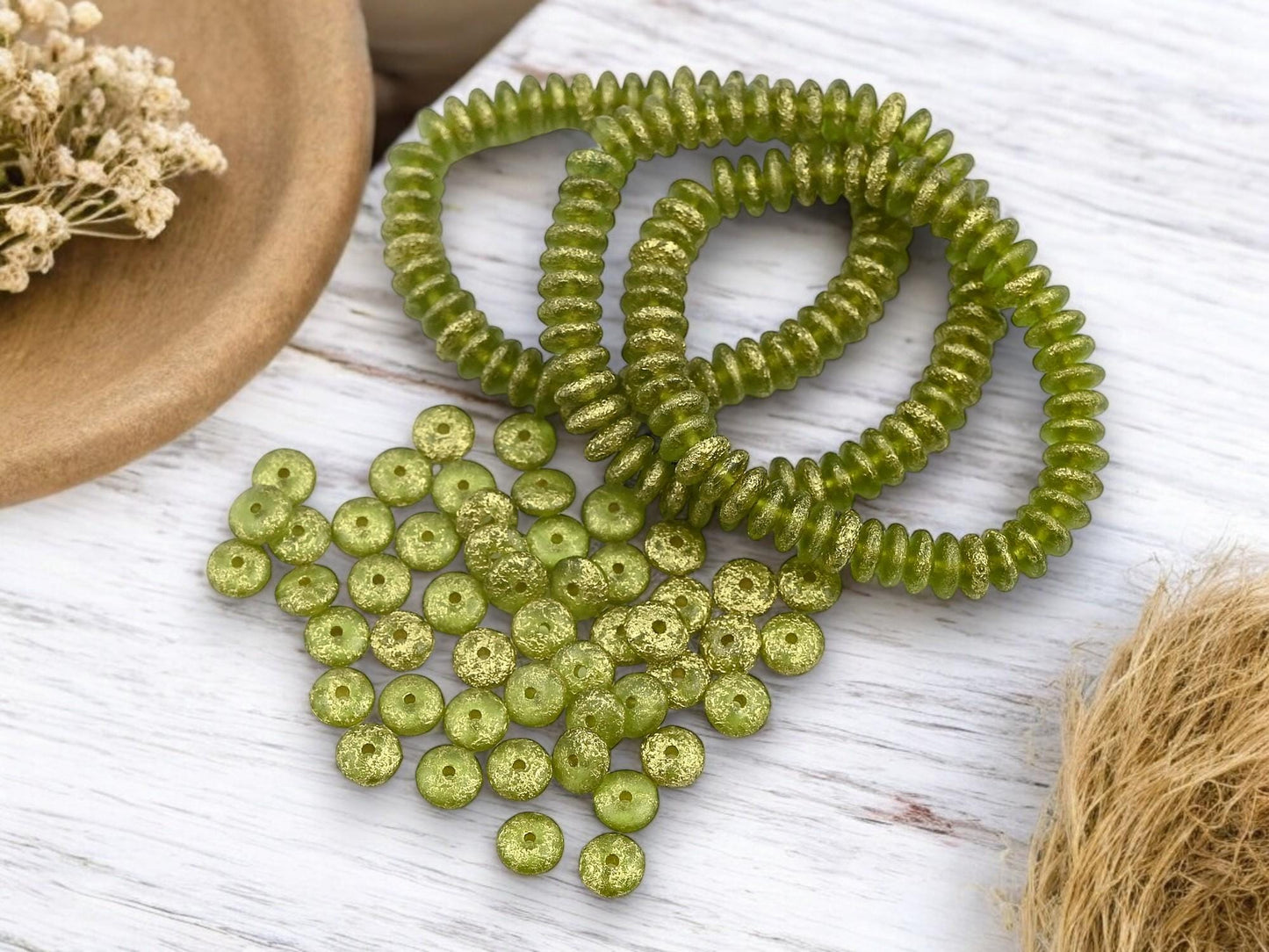 Disc Spacer Beads - Czech Glass Beads - Rondelle Spacer - Rondelle Beads - Glass Spacer Bead - 6x2mm - 50pcs - (1222)