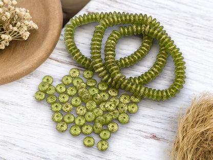 Disc Spacer Beads - Czech Glass Beads - Rondelle Spacer - Rondelle Beads - Glass Spacer Bead - 6x2mm - 50pcs - (1222)