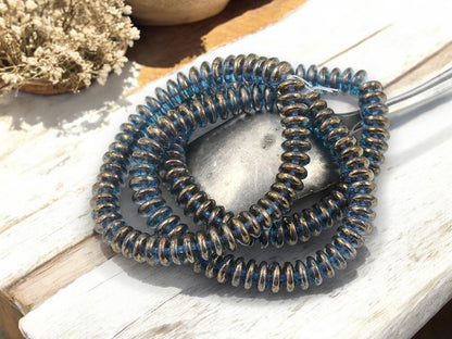 Disc Spacer - Czech Glass Beads - Picasso Beads - Rondelle Spacer - Rondelle Beads - 6x2mm - 50pcs - (478)