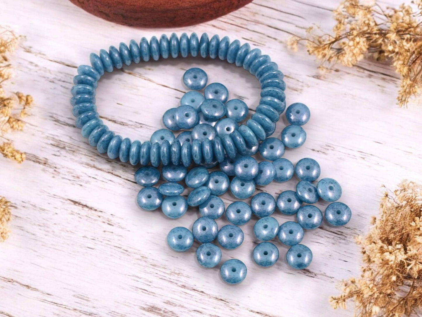 Picasso Beads - Disc Spacer - Czech Glass Beads - Rondelle Spacer - Rondelle Beads - 6x2mm - 50pcs - (5240)