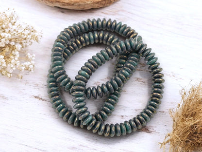 Disc Spacer - Czech Glass Beads - Picasso Beads - Rondelle Spacer - Rondelle Beads - 6x2mm - 50pcs - (1363)