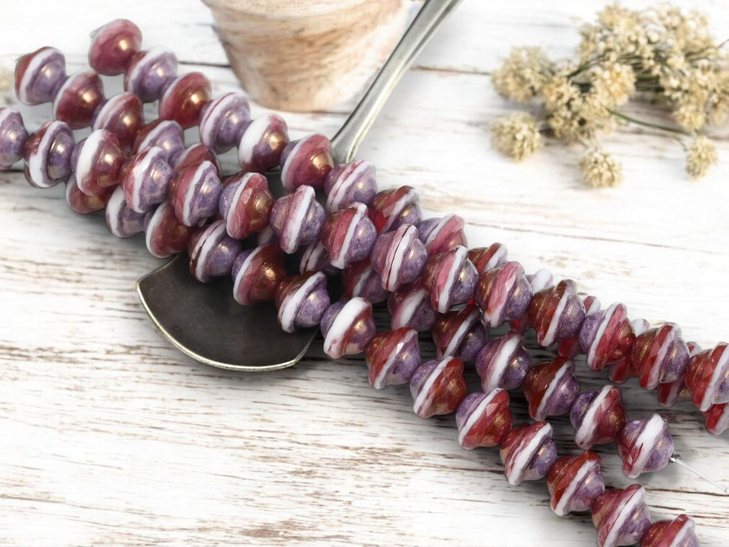 Czech Glass Beads - Saturn Beads - Saucer Beads - Picasso Beads - 15pcs - 10x8mm - (B610)