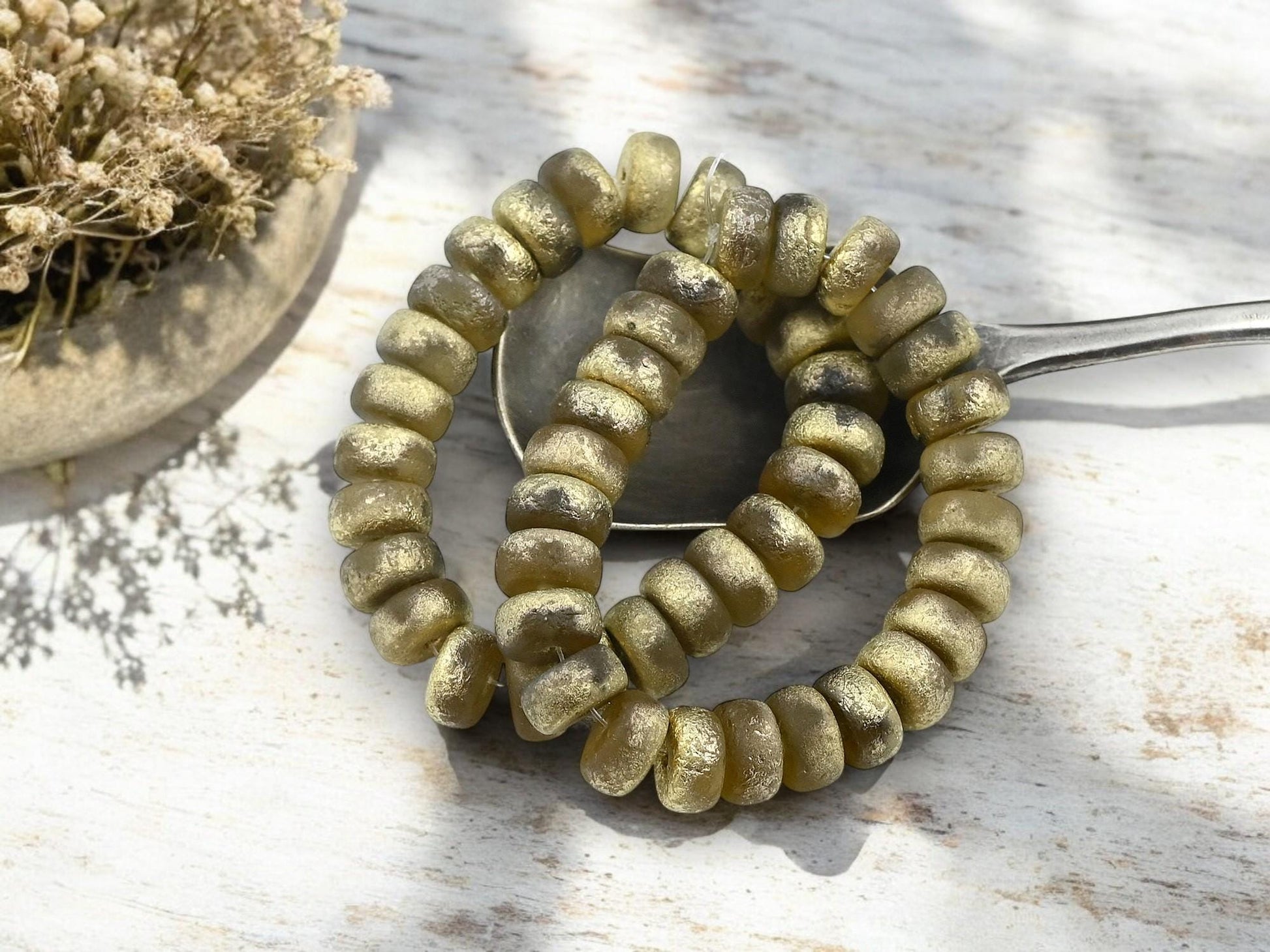 Heishi Beads - Czech Glass Beads - Spacer Beads - Picasso Beads - Rondelle Beads - 8x4mm - 25pcs - (1115)