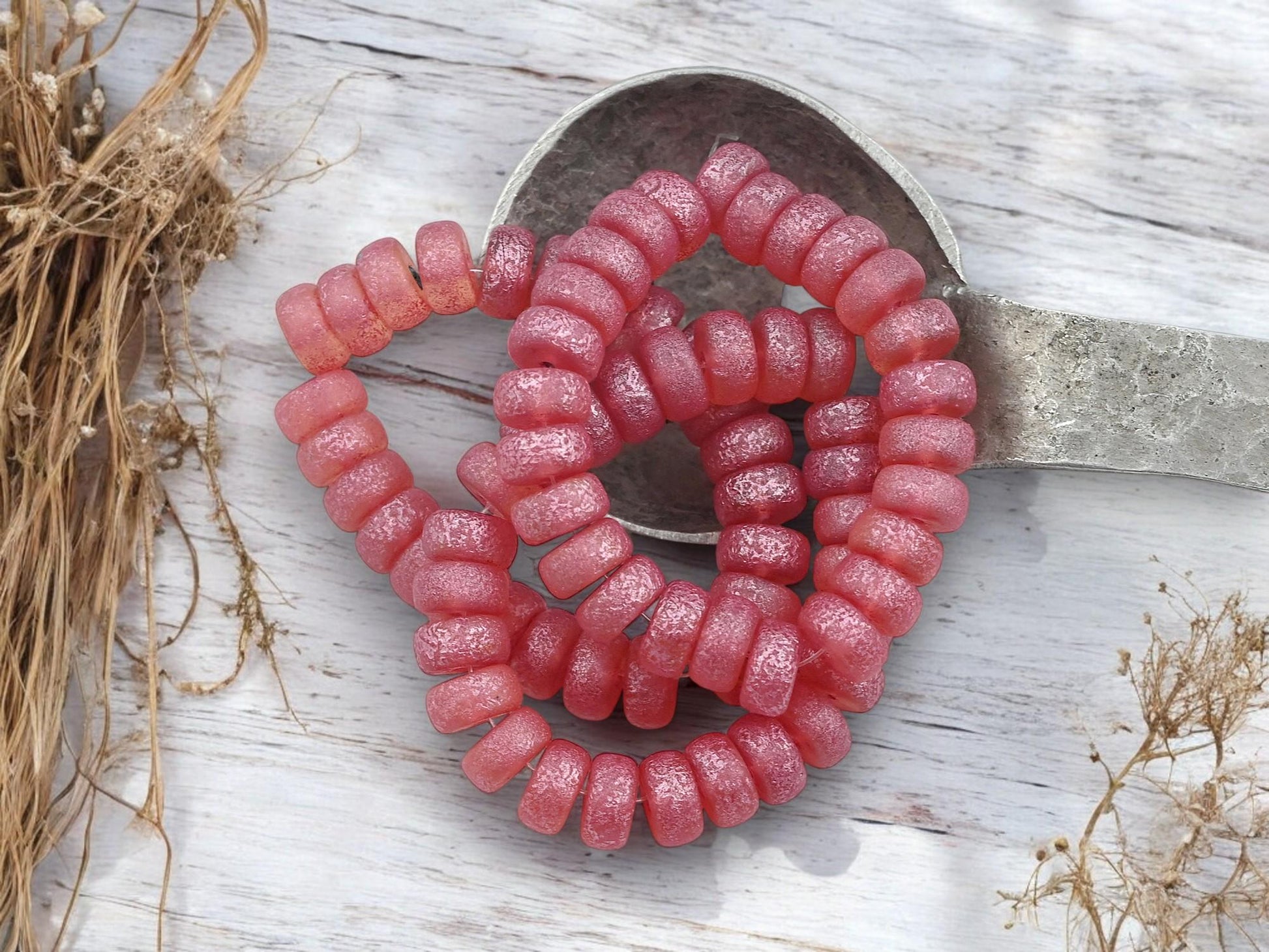 Czech Glass Beads - Heishi Beads - Spacer Beads - Picasso Beads - Rondelle Beads - 8x4mm - 25pcs - (5053)