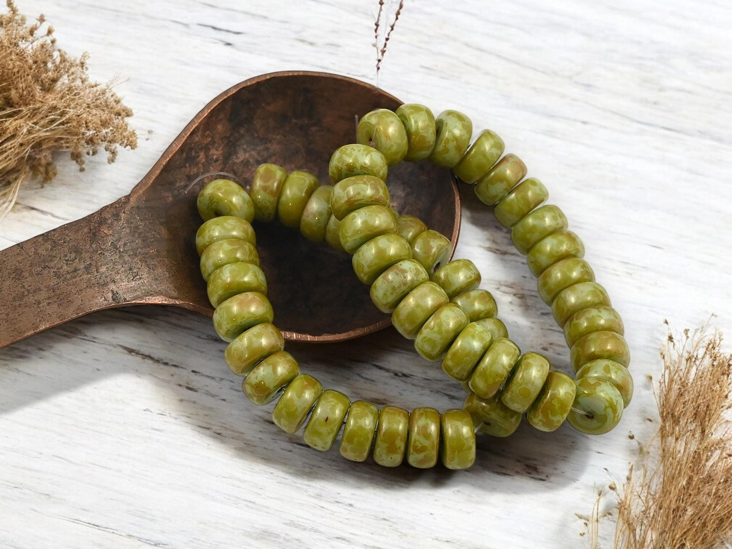 Picasso Beads - Heishi Beads - Czech Glass Beads - Spacer Beads - Rondelle Beads - 8x4mm - 25pcs - (A15)