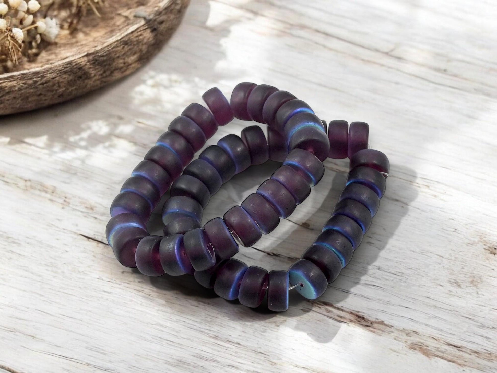 Heishi Beads - Czech Glass Beads - Spacer Beads - Rondelle Beads - 8x4mm - 25pcs - (A29)