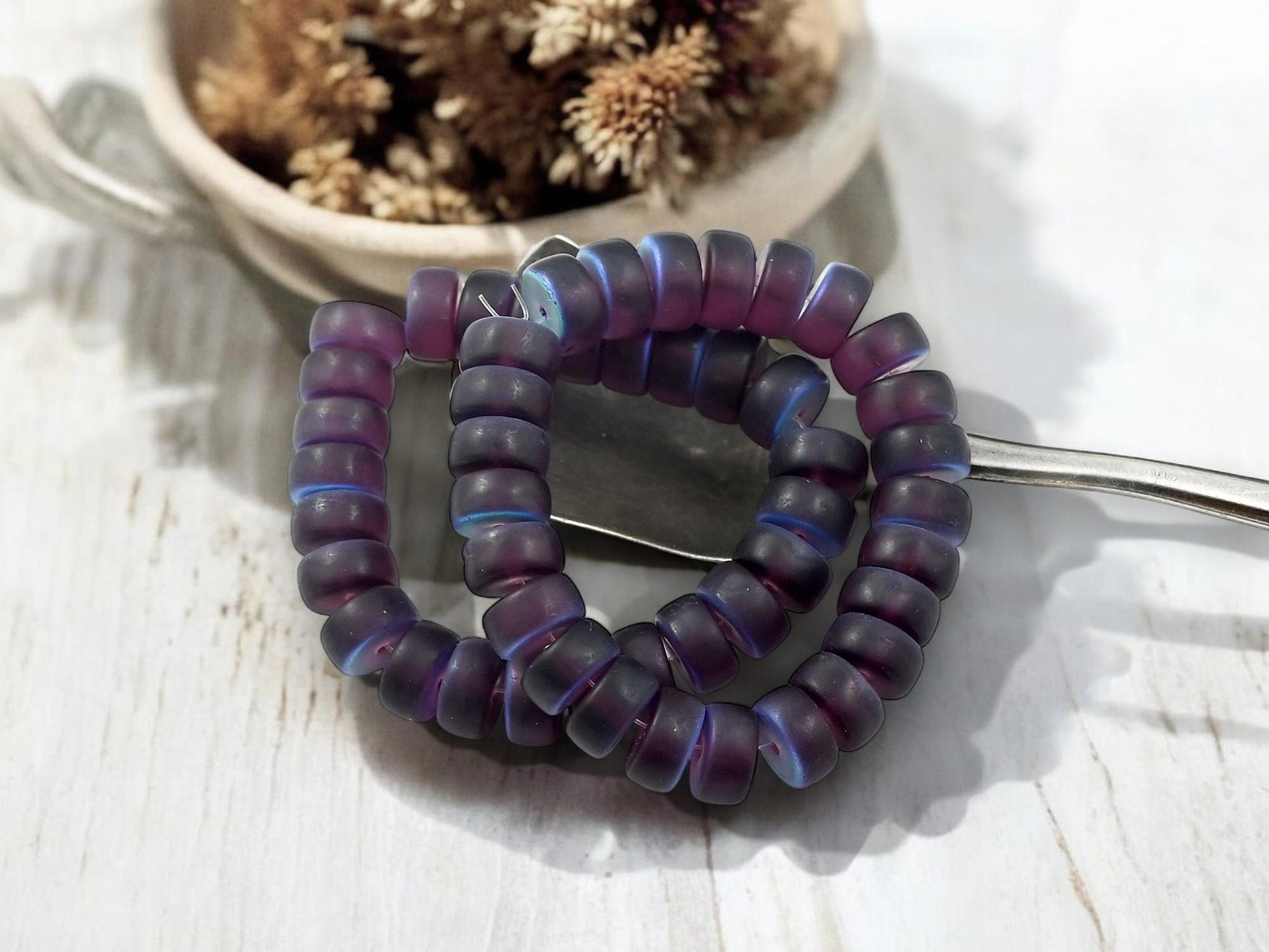 Heishi Beads - Czech Glass Beads - Spacer Beads - Rondelle Beads - 8x4mm - 25pcs - (A29)