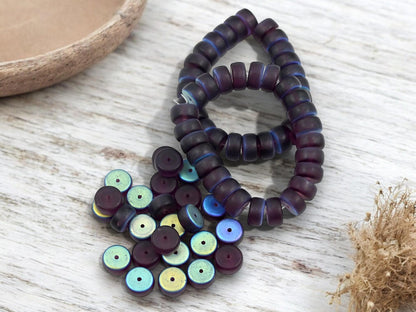 Heishi Beads - Czech Glass Beads - Spacer Beads - Rondelle Beads - 8x4mm - 25pcs - (A29)