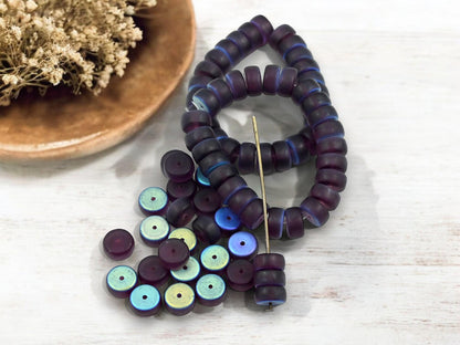 Heishi Beads - Czech Glass Beads - Spacer Beads - Rondelle Beads - 8x4mm - 25pcs - (A29)