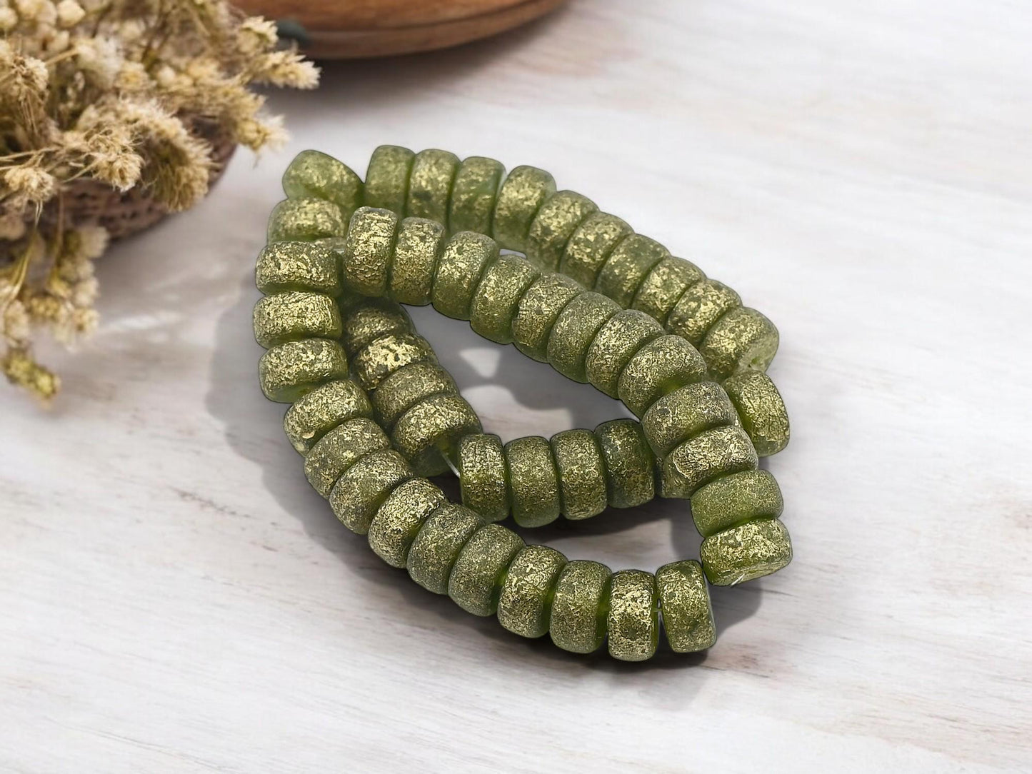 Heishi Beads - Czech Glass Beads - Spacer Beads - Picasso Beads - Rondelle Beads - 8x4mm - 25pcs - (A3)