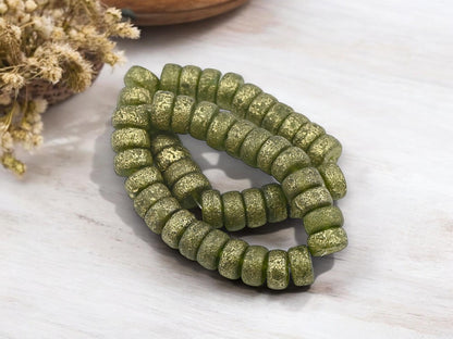 Heishi Beads - Czech Glass Beads - Spacer Beads - Picasso Beads - Rondelle Beads - 8x4mm - 25pcs - (A3)