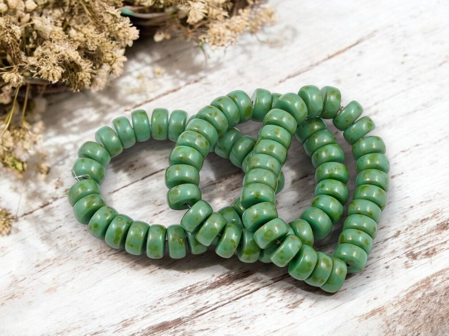 Picasso Beads - Heishi Beads - Czech Glass Beads - Spacer Beads - Rondelle Beads - 8x4mm - 25pcs - (A13)