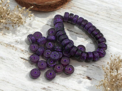 Czech Glass Beads - Heishi Beads - Spacer Beads - Picasso Beads - Rondelle Beads - 8x4mm - 25pcs - (3156)