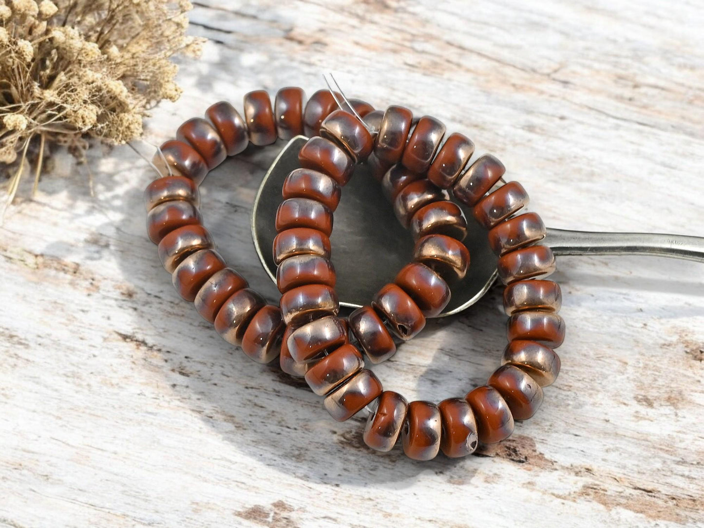 Czech Glass Beads - Heishi Beads - Spacer Beads - Picasso Beads - Rondelle Beads - 8x4mm - 25pcs - (3463)