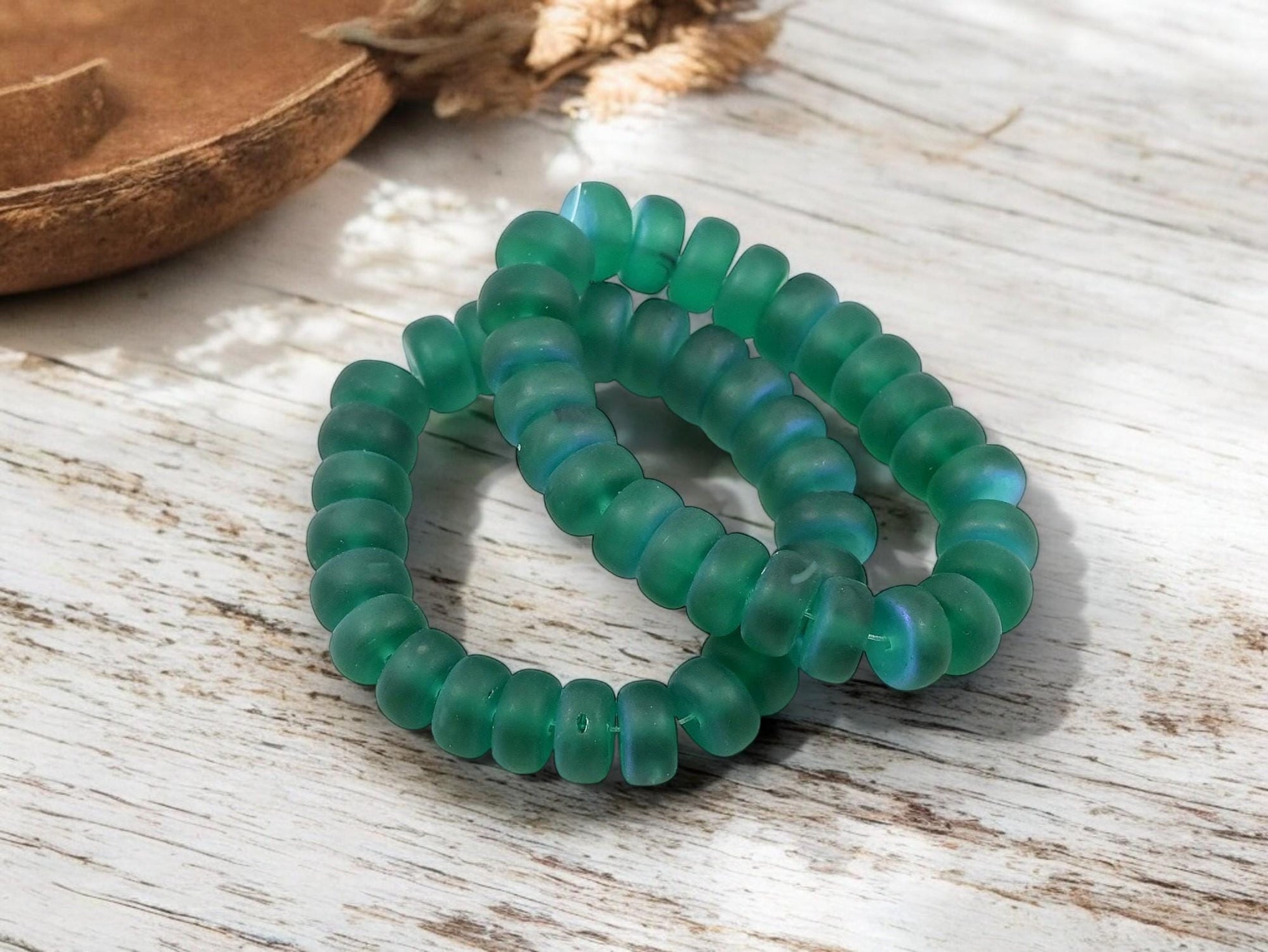 Heishi Beads - Rondelle Beads - Czech Glass Beads - Spacer Beads - Picasso Beads - 8x4mm - 25pcs - (3721)