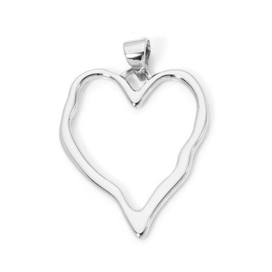 Heart Pendant - Metal Pendant - Silver Pendant - Gold Pendant - Necklace Pendant - 32x22mm - Choose Your Color