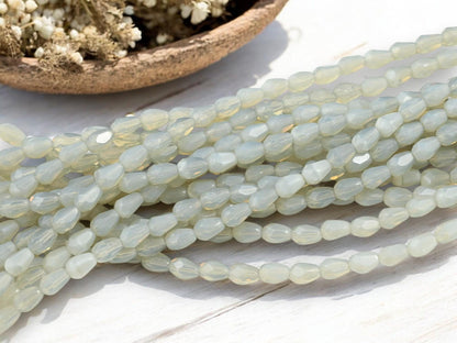 Czech Glass Beads - Teardrop Beads - Faceted Beads - Fire Polished Beads - 7x5mm - 30pcs - (B812)