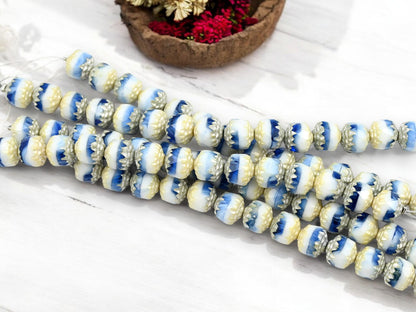 Czech Glass Beads - Cathedral Beads - Picasso Beads - Fire Polish Beads - 15pcs - 8mm - (A300)