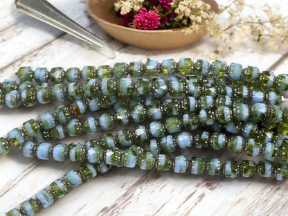 Czech Glass Beads - Cathedral Beads - Picasso Beads - Fire Polish Beads - 20pcs - 6mm - (1310)