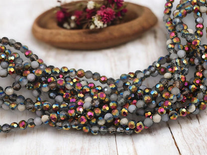 Glass Bead Strands - Fire Polished Beads - Chinese Crystal - Faceted Beads - Electroplated Glass - 20" Strand - (222)