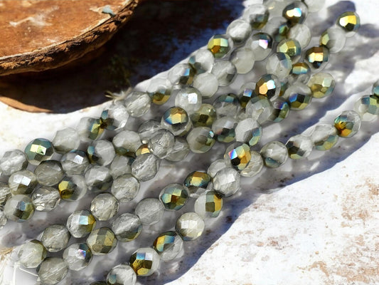 Czech Glass Beads - Round Beads - 8mm Beads - Fire Polish Beads - Bronze Beads - 16pcs (6173)