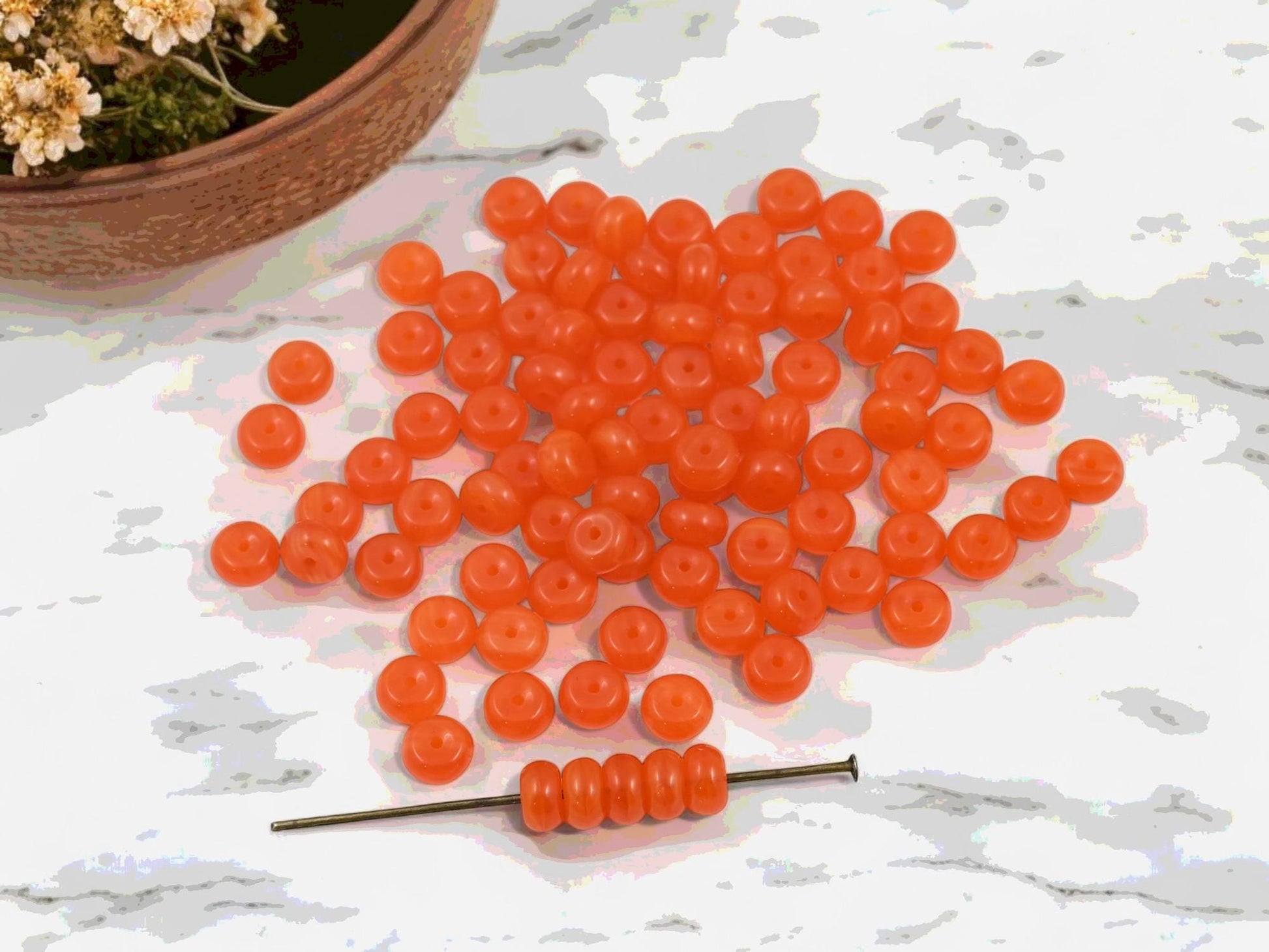 Czech Glass Beads - Rondelle Beads - Glass Spacer Bead - Rondelle Spacer - 6x3mm - 100pcs - (2162)
