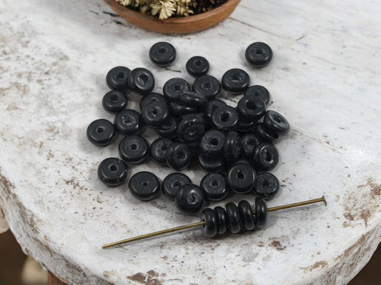 Czech Glass Beads - Rondelle Beads - Glass Spacer Bead - Rondelle Spacer - 4 - 6mm - 50pcs - (B250)