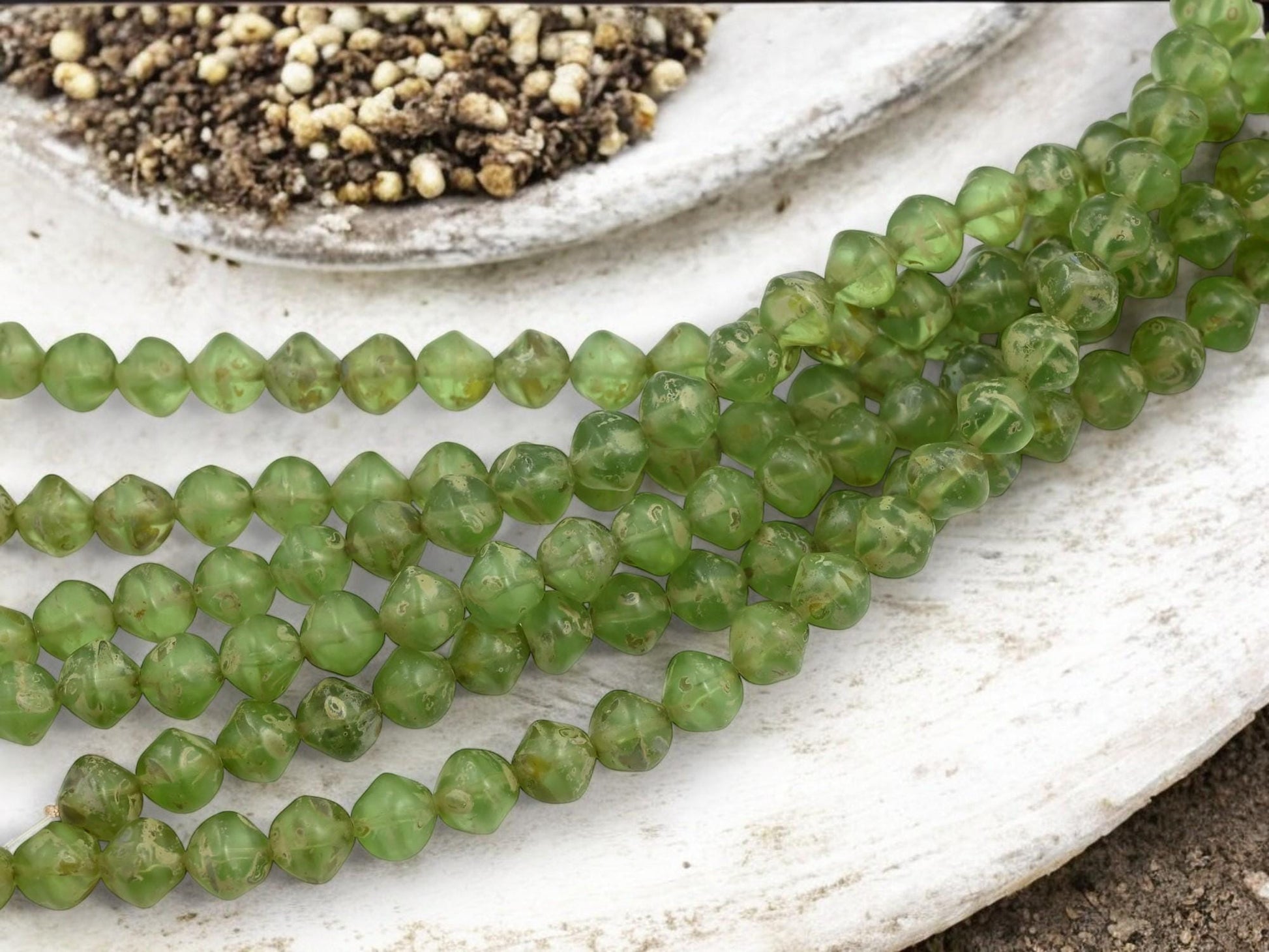 Picasso Beads - Czech Glass Beads - Baroque Round Beads - Old Stock Beads - 9mm - 24pcs - (3704)