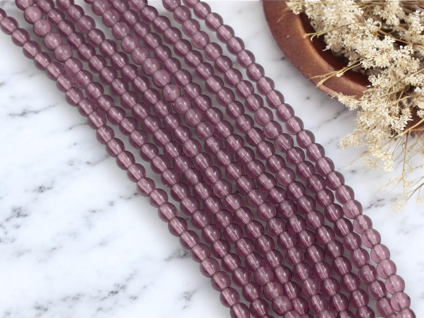 Czech Glass Beads - Round Beads - Druk Beads - 4mm Beads - 50pcs - (A147)