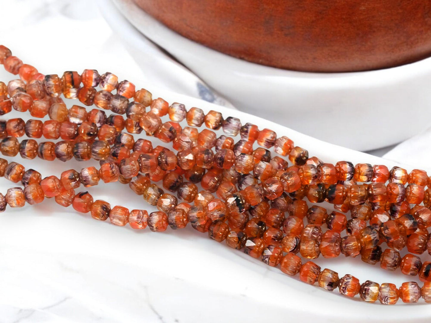 Czech Glass Beads - Picasso Beads - Cathedral Beads - 6mm Beads - Fire Polish Beads - 31pcs - 6mm - (B30)