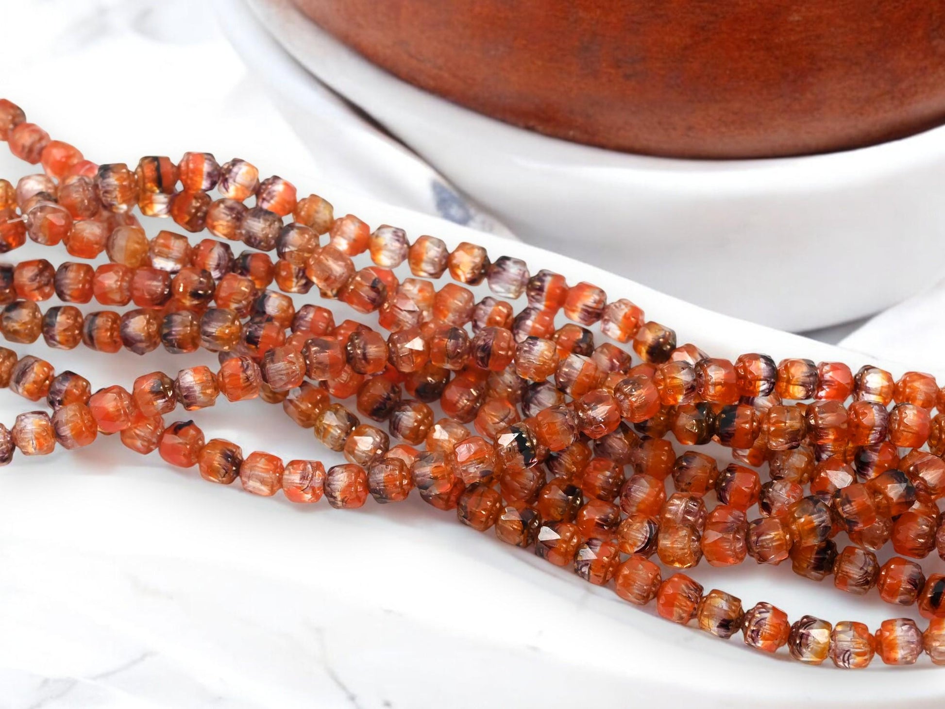 Czech Glass Beads - Picasso Beads - Cathedral Beads - 6mm Beads - Fire Polish Beads - 31pcs - 6mm - (B30)