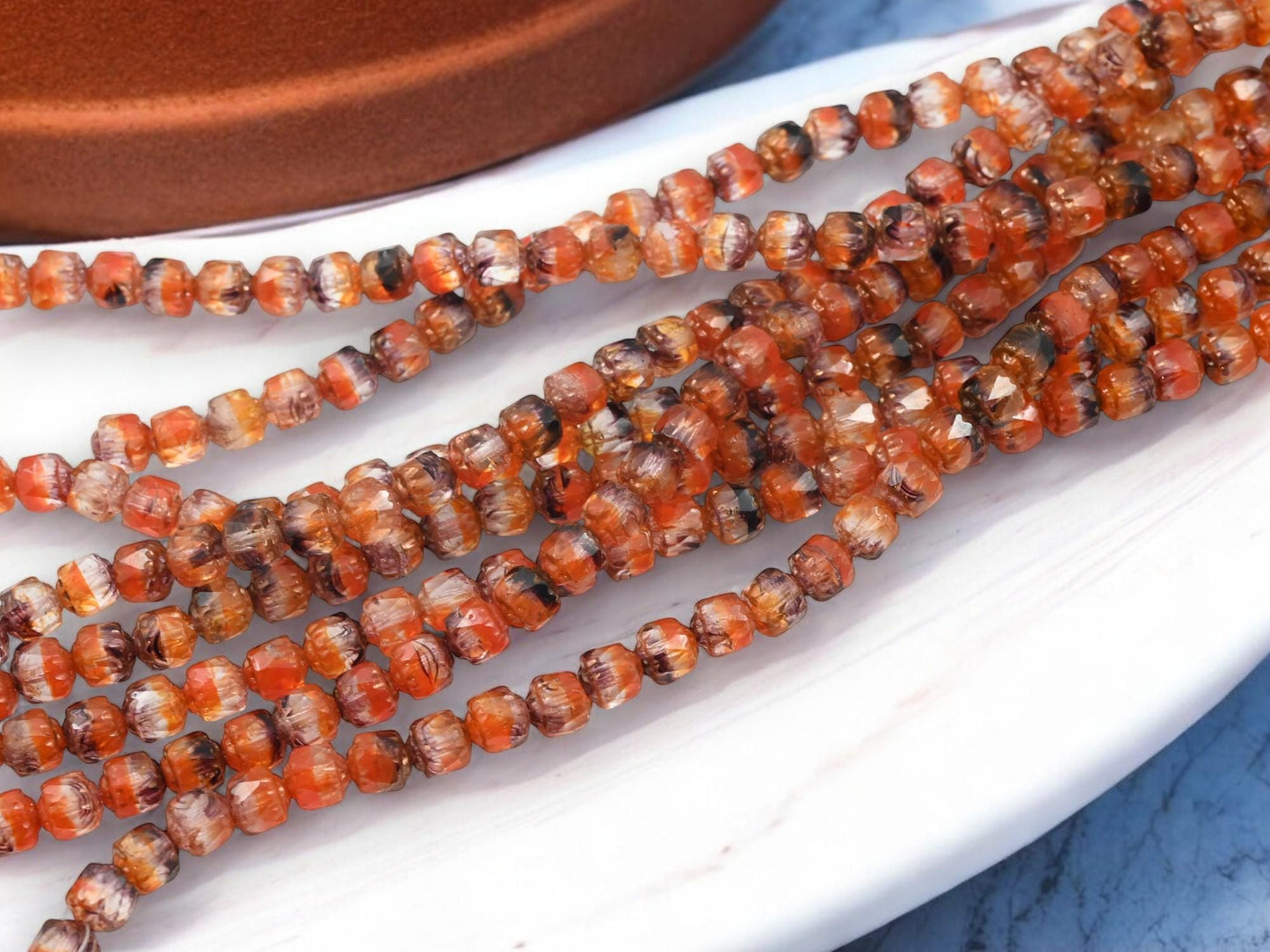 Czech Glass Beads - Picasso Beads - Cathedral Beads - 6mm Beads - Fire Polish Beads - 31pcs - 6mm - (B30)