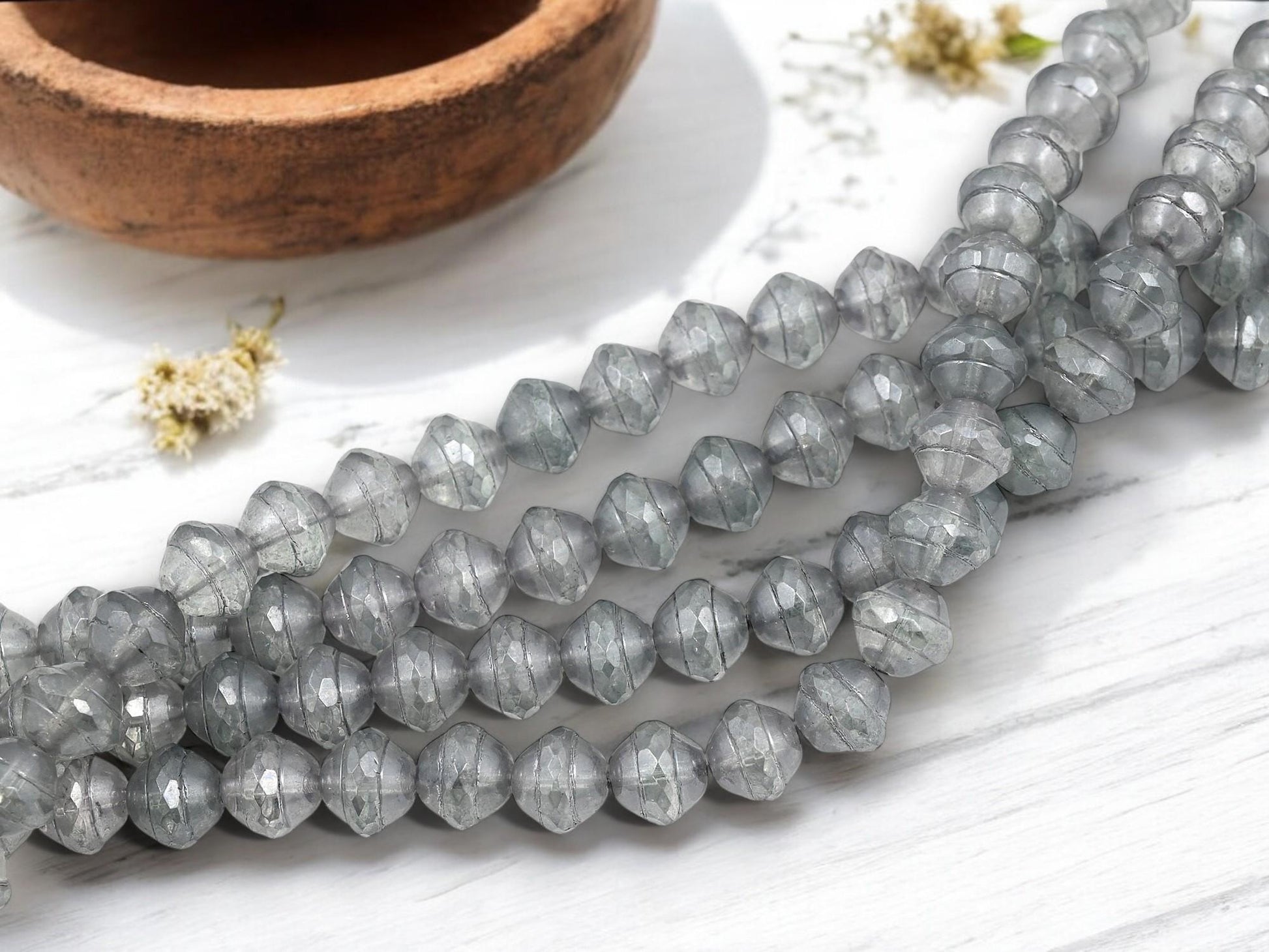 Czech Glass Beads - Saturn Beads - Czech Beads - Picasso Beads - Old Stock Beads - UFO Beads - 21pcs - 10x11mm - (A737)