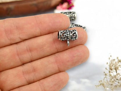 Charm Hanger - Metal Bails - Silver Bails - Bails For Jewelry - Jewelry Bail - Metal Findings - 13x9mm - 4pcs - (1748)