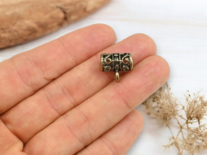 Charm Hanger - Metal Bails - Bronze Bails - Bails For Jewelry - Jewelry Bail - Metal Findings - 13x9mm - 4pcs - (1749)