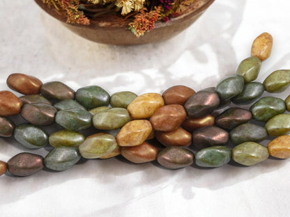 Picasso Beads - Czech Glass Beads - Old Stock Beads - Oval Beads - 14x8mm - 10pcs - (3133)