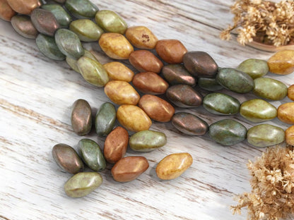 Picasso Beads - Czech Glass Beads - Old Stock Beads - Oval Beads - 14x8mm - 10pcs - (3133)