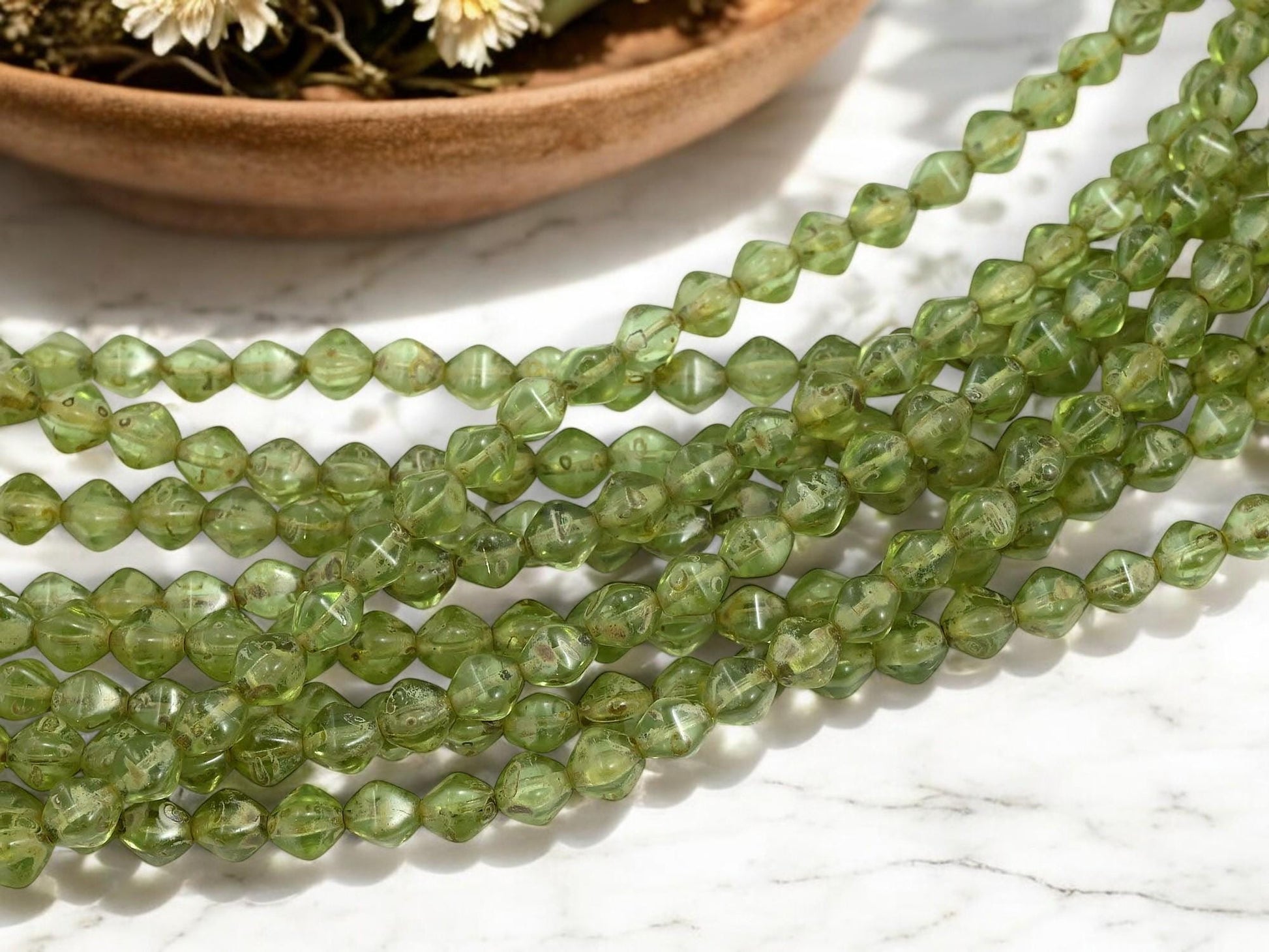 Picasso Beads - Czech Glass Beads - Bicone Beads - Spacer Beads - 7mm - 28pcs - (981)