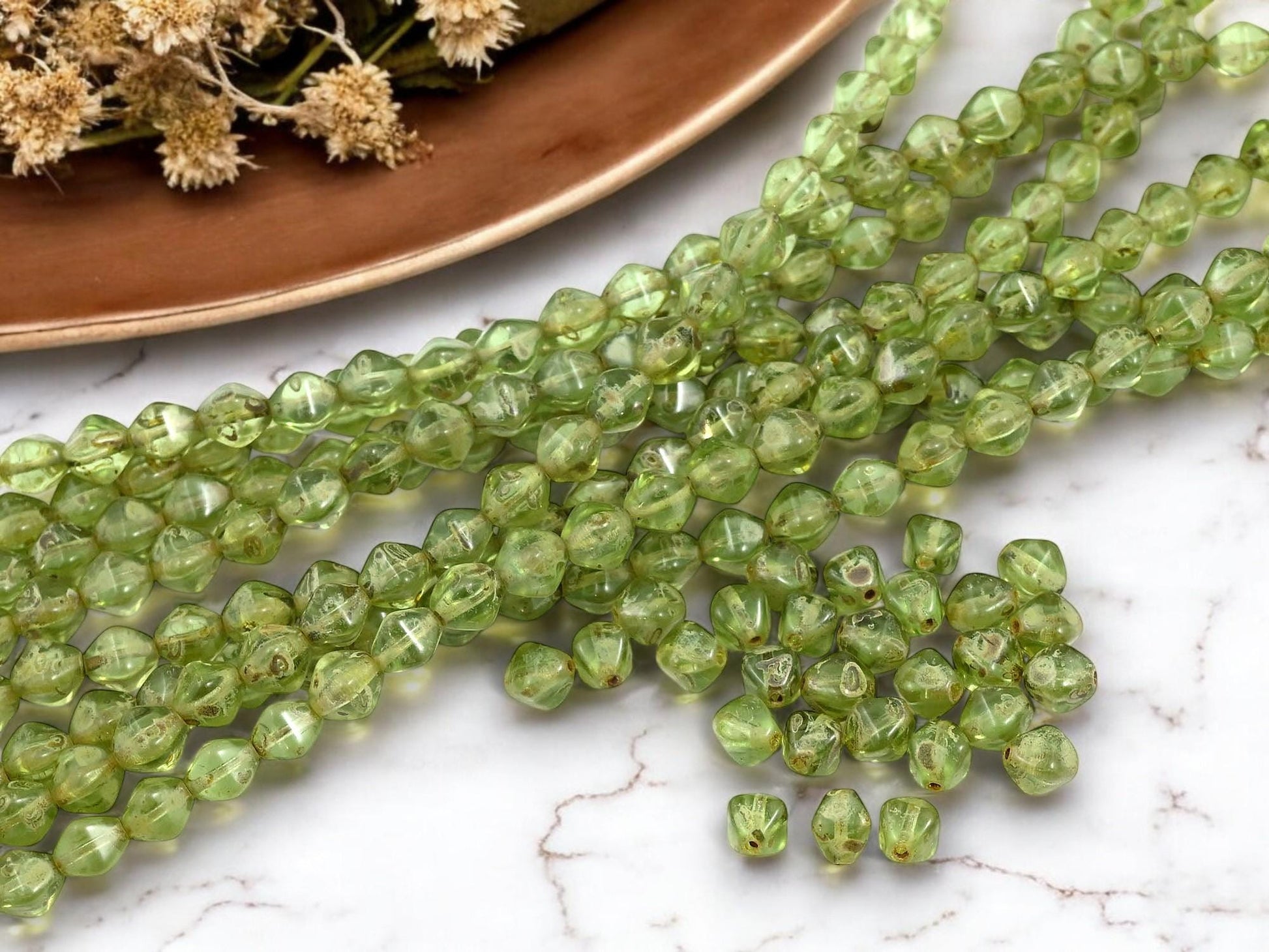 Picasso Beads - Czech Glass Beads - Bicone Beads - Spacer Beads - 7mm - 28pcs - (981)