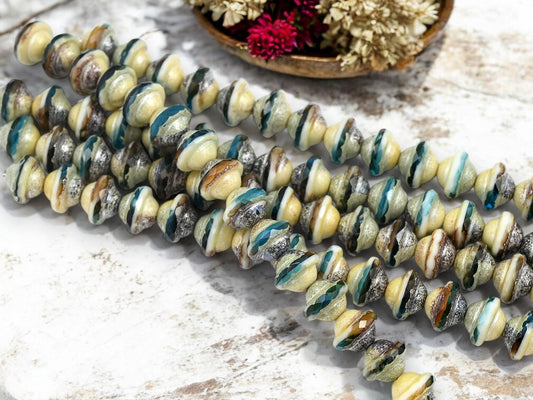 Picasso Beads - Saturn Beads - Czech Glass Beads - Saucer Beads - UFO Beads - 15pcs - 10x8mm - (761)