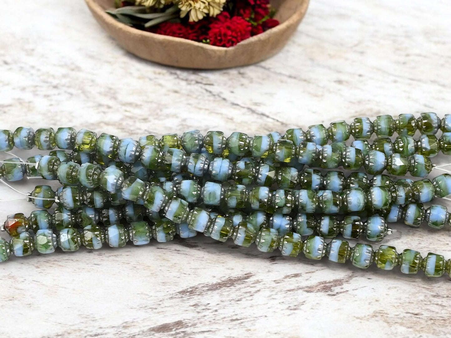 Czech Glass Beads - Cathedral Beads - Picasso Beads - Fire Polish Beads - 20pcs - 6mm - (1310)