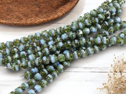 Czech Glass Beads - Cathedral Beads - Picasso Beads - Fire Polish Beads - 20pcs - 6mm - (1310)